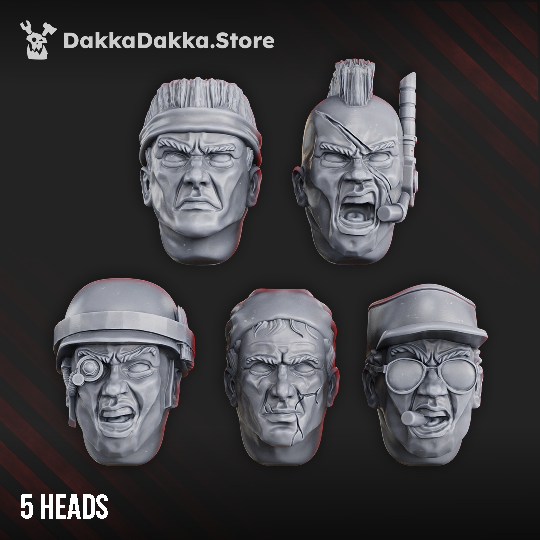 Jungle Fighters Head Bits "Commandos" Set (x5)